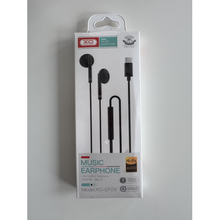AURICULAR EP29 TIPO C NEGRO XO