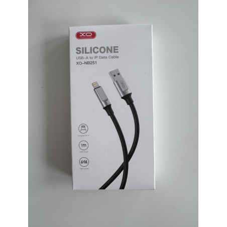 CABLE NB251 CARGA RAPIDA USB - LIGHTNING | 6A | 1 METRO | NEGRO XO