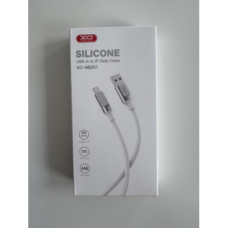 CABLE NB251 CARGA RAPIDA USB - LIGHTNING | 6A | 1 METRO | BLANCO XO